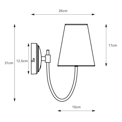Markslöjd 108907 - Seinävalaisin AMAR 1xE14/40W/230V pellava/musta