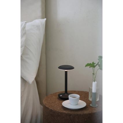 Markslöjd 108918 - LED Himmennettävä ulko ladattava pöytävalaisin PETIT LED/2W/1800 mAh 2200/2700/3000K IP44 musta