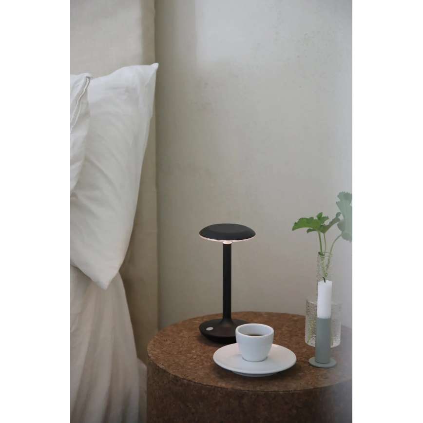 Markslöjd 108918 - LED Himmennettävä ulko ladattava pöytävalaisin PETIT LED/2W/1800 mAh 2200/2700/3000K IP44 musta