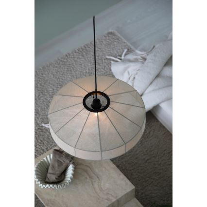 Markslöjd 108955 - Riippuvalaisin vaijerilla ALIA 1xE27/60W/230V pellava/musta