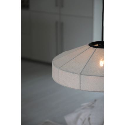 Markslöjd 108955 - Riippuvalaisin vaijerilla ALIA 1xE27/60W/230V pellava/musta