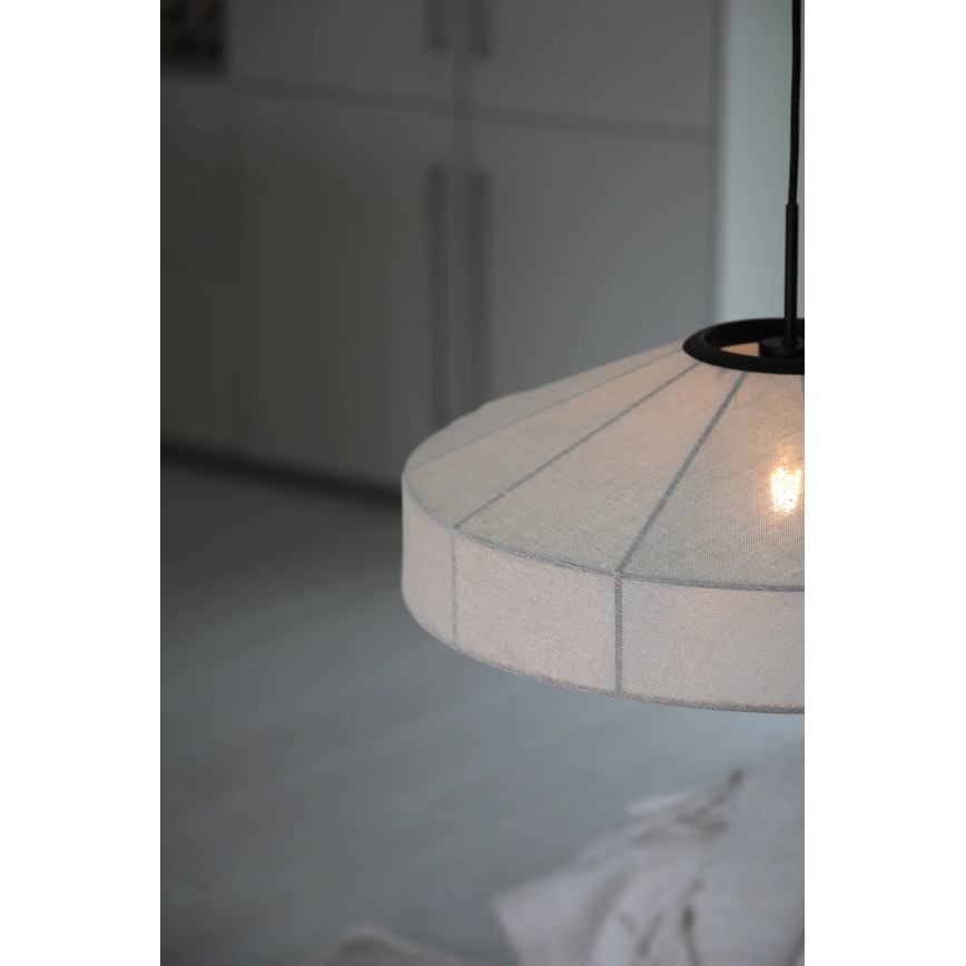 Markslöjd 108955 - Riippuvalaisin vaijerilla ALIA 1xE27/60W/230V pellava/musta