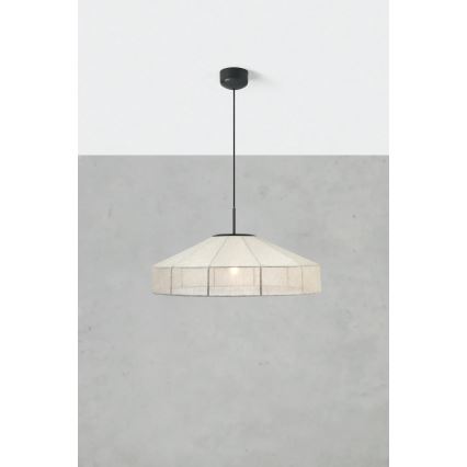 Markslöjd 108955 - Riippuvalaisin vaijerilla ALIA 1xE27/60W/230V pellava/musta