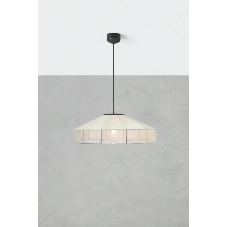 Markslöjd 108955 - Riippuvalaisin vaijerilla ALIA 1xE27/60W/230V pellava/musta