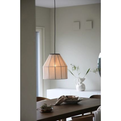 Markslöjd 108956 - Riippuvalaisin johdolla AIKO 1xE27/60W/230V pellava/musta