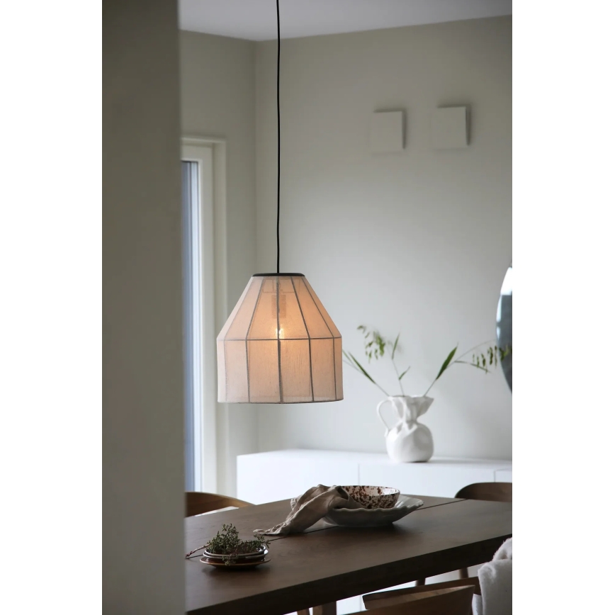 Markslöjd 108956 - Riippuvalaisin johdolla AIKO 1xE27/60W/230V pellava/musta