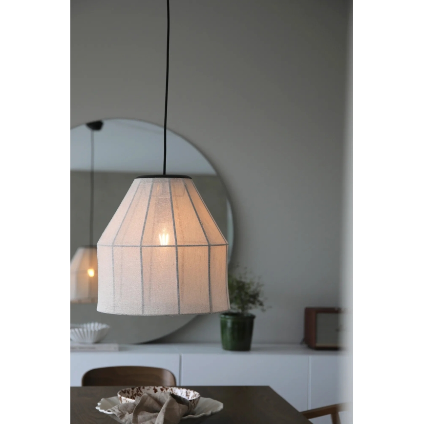 Markslöjd 108956 - Riippuvalaisin johdolla AIKO 1xE27/60W/230V pellava/musta
