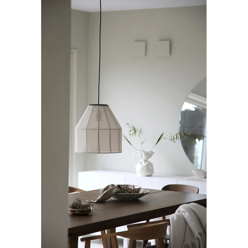 Markslöjd 108956 - Riippuvalaisin johdolla AIKO 1xE27/60W/230V pellava/musta