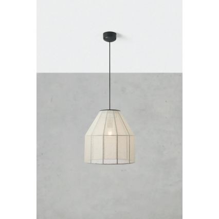 Markslöjd 108956 - Riippuvalaisin johdolla AIKO 1xE27/60W/230V pellava/musta