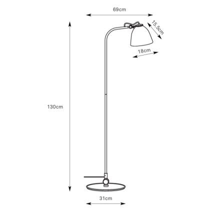 Markslöjd 108966 - Lattiavalaisin TILT 1xE27/60W/230V harmaa