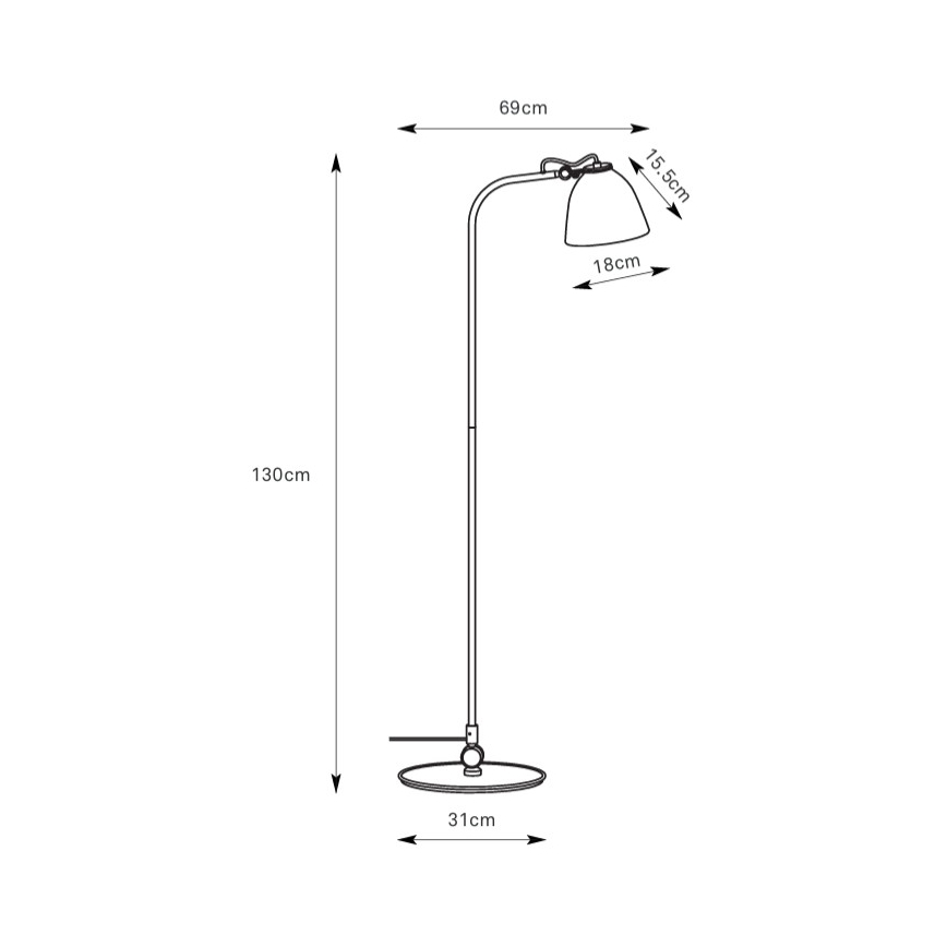 Markslöjd 108966 - Lattiavalaisin TILT 1xE27/60W/230V harmaa
