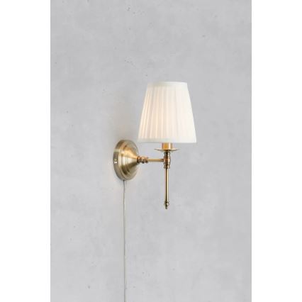 Markslöjd 108968 - Seinävalaisin MANOR 1xE14/40W/230V valkoinen/messinki