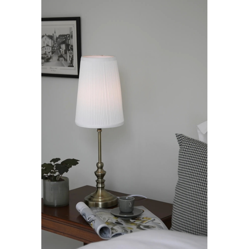Markslöjd 108969 - Pöytävalaisin NOBLE 1xE14/40W/230V 56 cm valkoinen/messinki