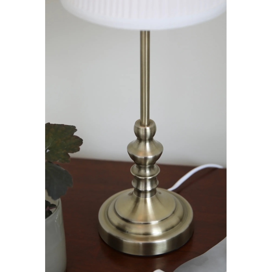 Markslöjd 108969 - Pöytävalaisin NOBLE 1xE14/40W/230V 56 cm valkoinen/messinki