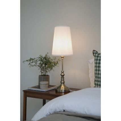 Markslöjd 108970 - NOBLE pöytävalaisin 1xE14/40W/230V 66 cm valkoinen/messinki