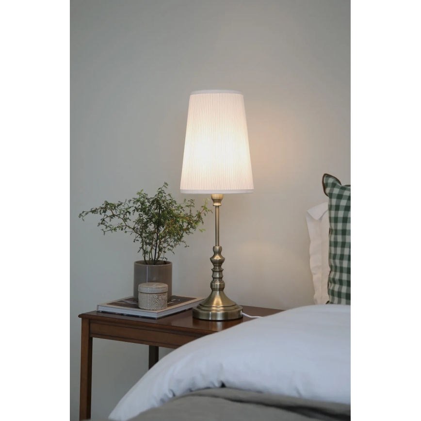 Markslöjd 108970 - NOBLE pöytävalaisin 1xE14/40W/230V 66 cm valkoinen/messinki