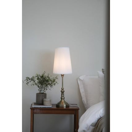 Markslöjd 108970 - NOBLE pöytävalaisin 1xE14/40W/230V 66 cm valkoinen/messinki