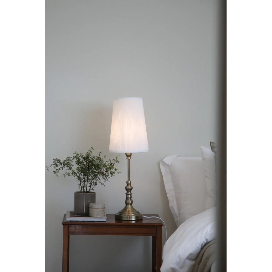 Markslöjd 108970 - NOBLE pöytävalaisin 1xE14/40W/230V 66 cm valkoinen/messinki