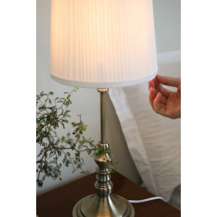 Markslöjd 108970 - NOBLE pöytävalaisin 1xE14/40W/230V 66 cm valkoinen/messinki