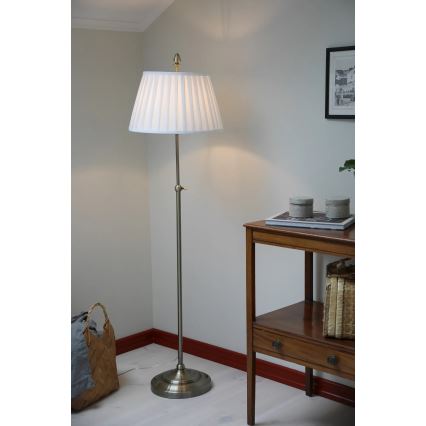 Markslöjd 108972 - Lattiavalaisin OXFORD 1xE14/40W/230V valkoinen/messinki