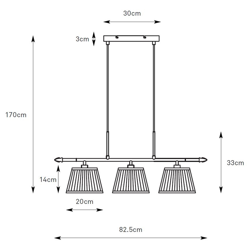 Markslöjd 108975 - OXFORD riippuvalaisin kaapelilla 3xE14/40W/230V messinki/valkoinen