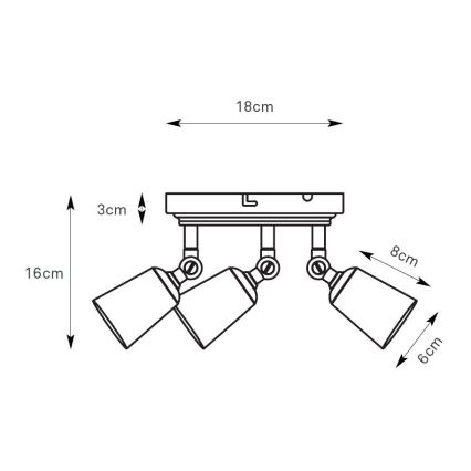 Markslöjd 108981 - TINY kohdevalaisin 3xGU10/7W/230V kiiltävä kromi