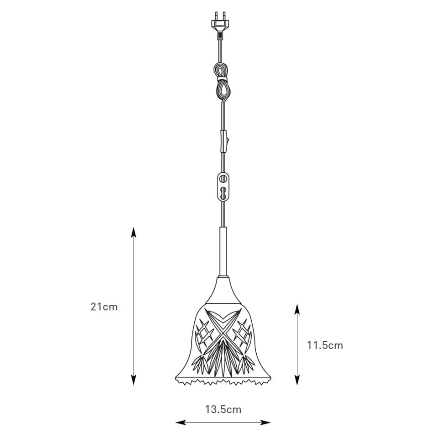 Markslöjd 109011 - Riippuvalaisin johdolla LUNA 1xE14/40W/230V messinki