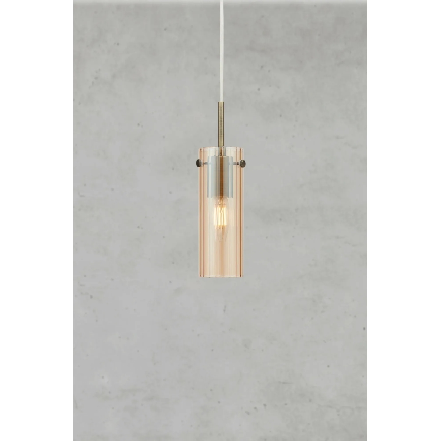 Markslöjd 109015 - TIBIA-riippuvalaisin kaapelilla, 1xE14/40W/230V, savunbeige/messinki