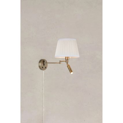 Markslöjd 109017 - LED-seinävalaisin PIVOT 1xE27/40W/230V + LED/4W kerma/messinki