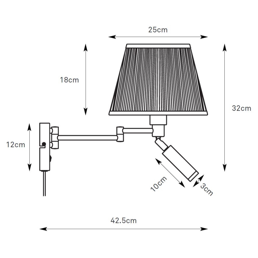 Markslöjd 109017 - LED-seinävalaisin PIVOT 1xE27/40W/230V + LED/4W kerma/messinki
