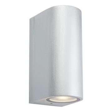 Markslöjd 109112 - LED-himmennettävä ulkoseinävalaisin ALOR 2xLED/4,9W/230V IP65 hopea