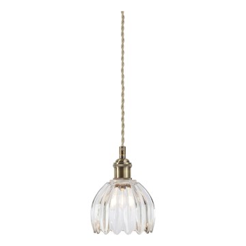 Markslöjd 109136 - Riippuvalaisin vaijerilla GOTA 1xE14/40W/230V halkaisija 13 cm messinki/kirkas