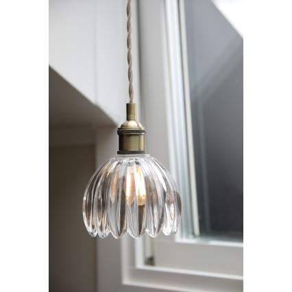 Markslöjd 109136 - Riippuvalaisin vaijerilla GOTA 1xE14/40W/230V halkaisija 13 cm messinki/kirkas