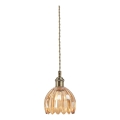 Markslöjd 109137 - Riippuvalaisin kaapelilla GOTA 1xE14/40W/230V halkaisija 13 cm savunbeige/messinki
