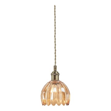 Markslöjd 109137 - Riippuvalaisin kaapelilla GOTA 1xE14/40W/230V halkaisija 13 cm savunbeige/messinki