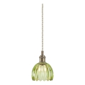 Markslöjd 109138 - GOTA-riippuvalaisin vaijerilla 1xE14/40W/230V halkaisija 13 cm savunvihreä/messinki