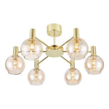 Markslöjd 109152 - Pintakiinnitteinen kattokruunu AMBRA 6xE14/40W/230V kultainen/savuinen beige