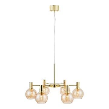 Markslöjd 109153 - Riippuvalaisin johdolla AMBRA 6xE14/40W/230V kultainen/savuinen beige