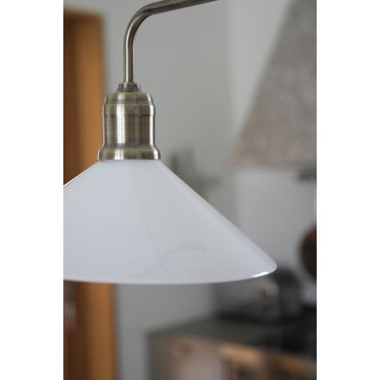 Markslöjd 109160 - VELA varrellinen kattokruunu 2xE27/60W/230V, valkoinen/messinki