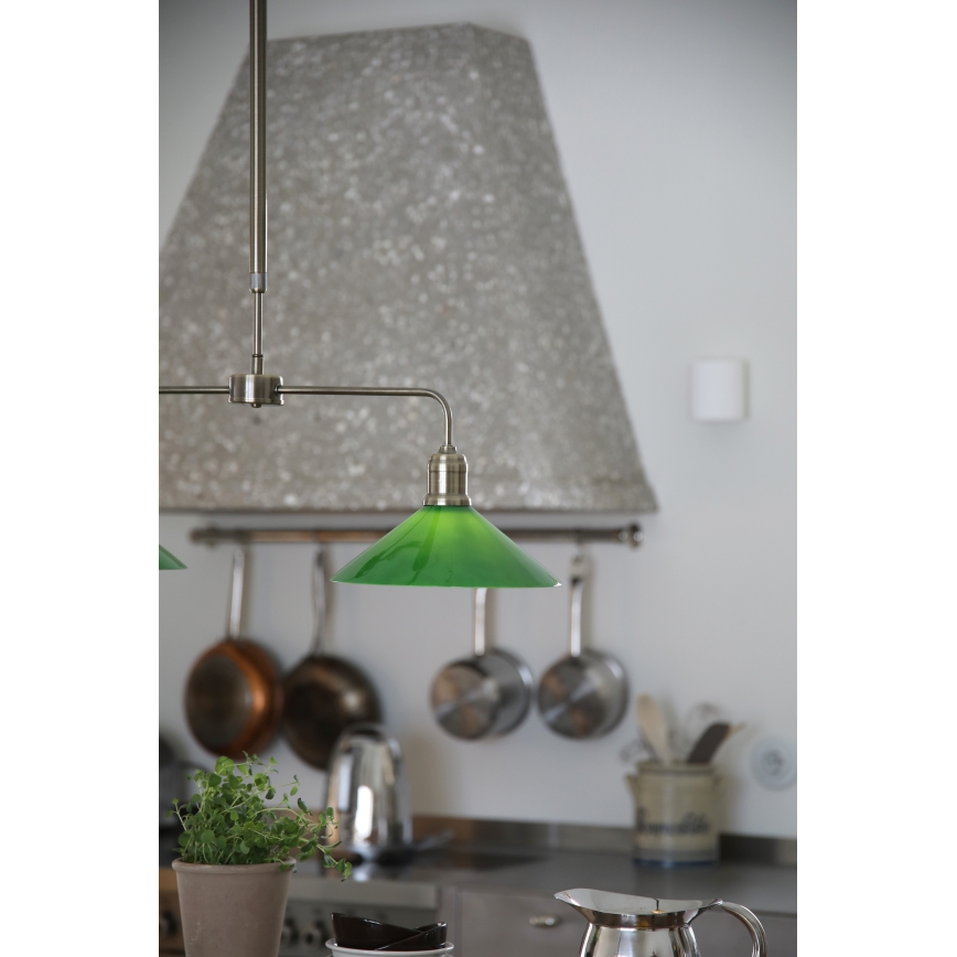 Markslöjd 109161 - Varrellinen kattovalaisin VELA 2xE27/60W/230V vihreä/messinki