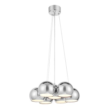 Markslöjd 109167 - Vaijerilla ripustettava kattovalaisin CUPOLO 7xE14/40W/230V, halkaisija 45 cm, kiillotettu kromi