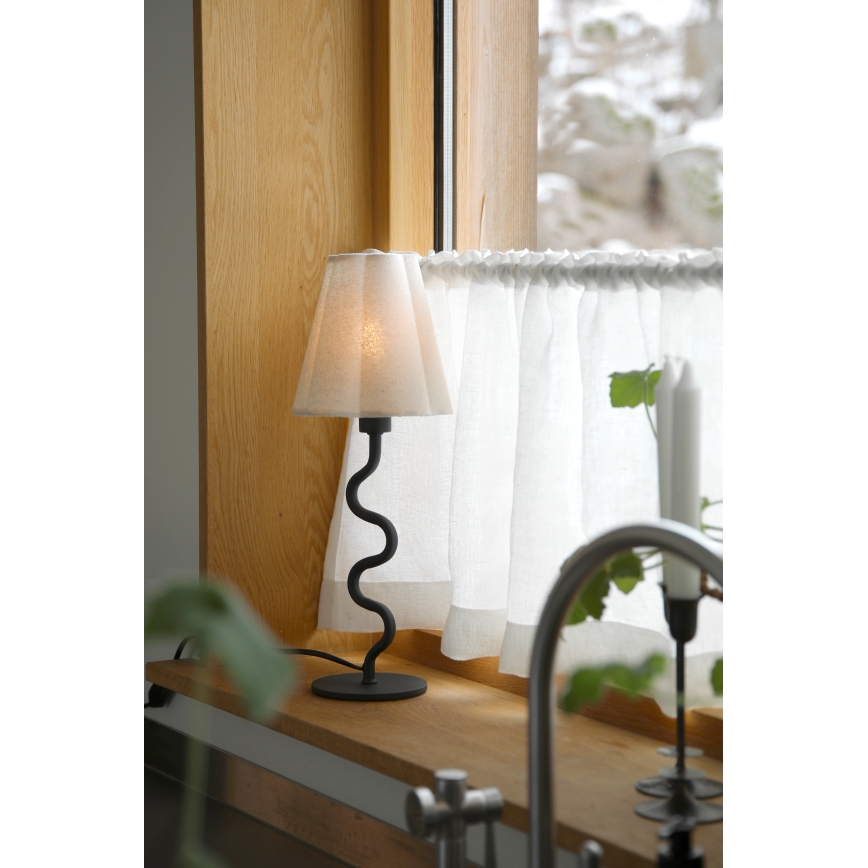 Markslöjd 109171 - Pöytävalaisin VEYA 1xE14/40W/230V pellava/musta