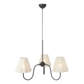 Markslöjd 109172 - VEYA-riippuvalaisin vaijerilla, 3 x E14/40W/230V, Ø 90 cm, pellava/musta