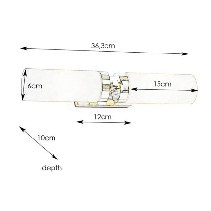 Markslöjd 234844, 450712 - Kylpyhuoneen seinävalaisin STELLA 2xE14/40W/230V IP44