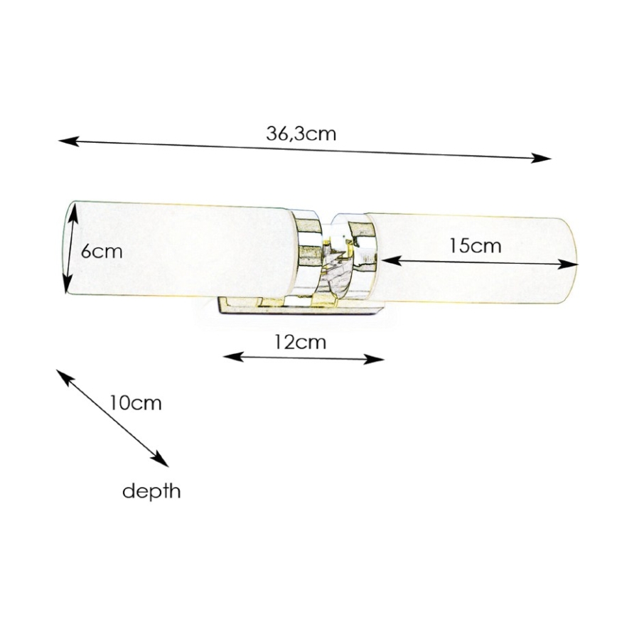 Markslöjd 234844, 450712 - Kylpyhuoneen seinävalaisin STELLA 2xE14/40W/230V IP44