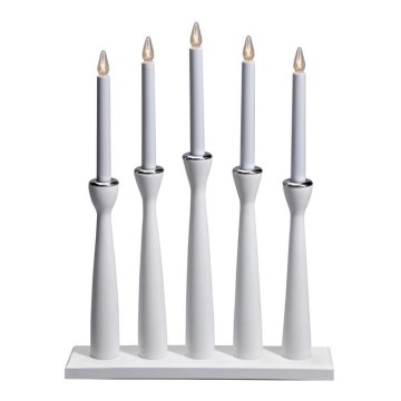 Markslöjd 702229 - Joulukynttilänjalka MASESKÄR 5xE10/3W/230V valkoinen