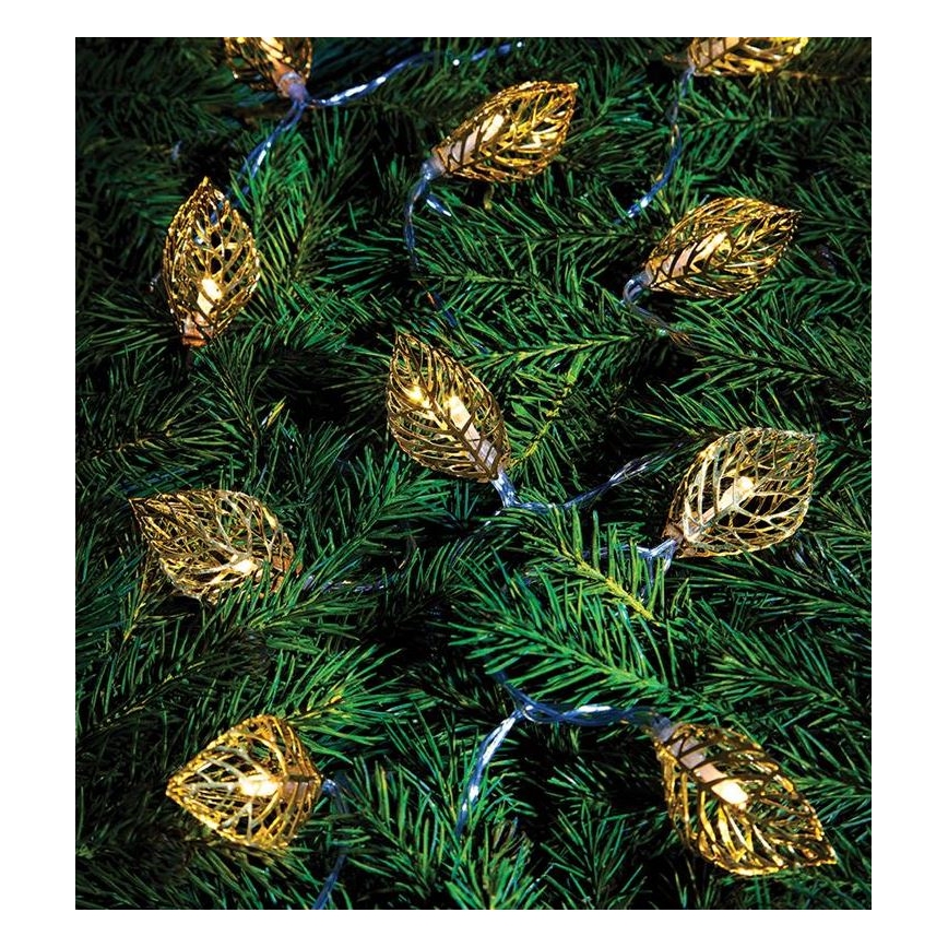 Markslöjd 703859 - LED koristevaloketju LEAF LED/3xAA 1,85m lämmin valkoinen