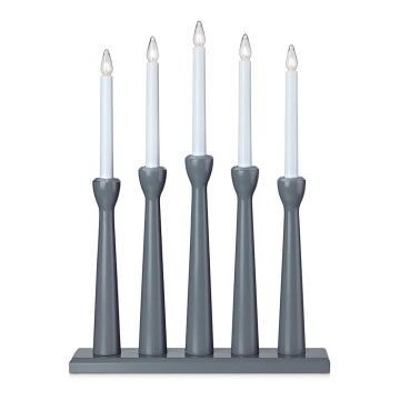 Markslöjd 704197 - Joulukynttilänjalka MASESKÄR 5xE10/3W/230V harmaa