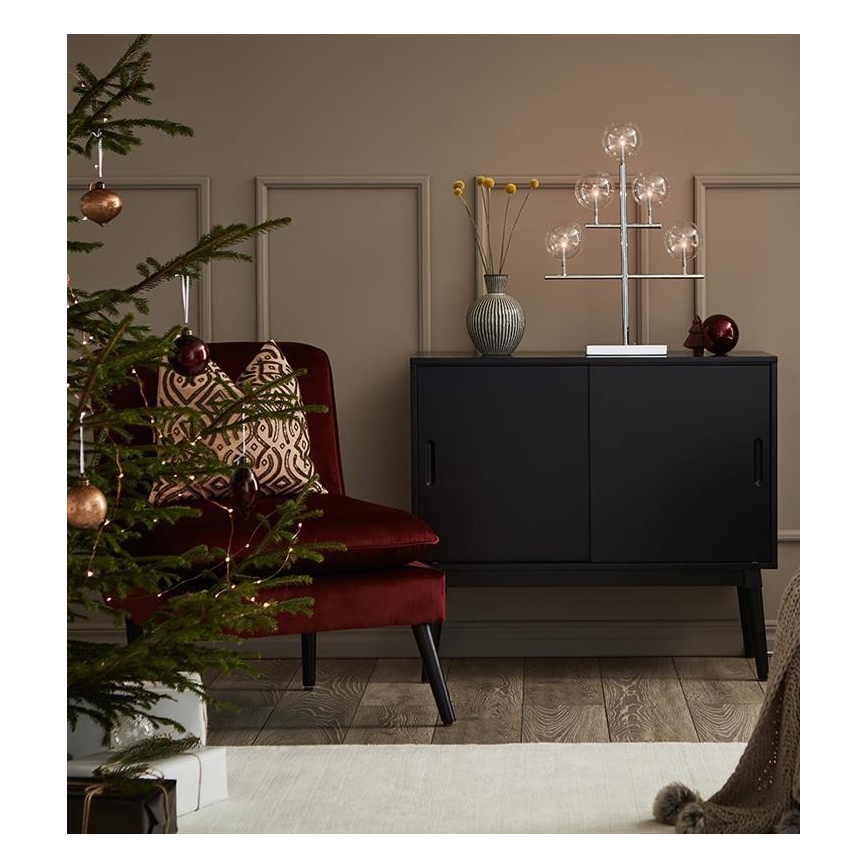 Markslöjd 704820 - Joulukynttilänjalka MAESTRO 5xE5/0,8W/230/12V kiiltävä kromi