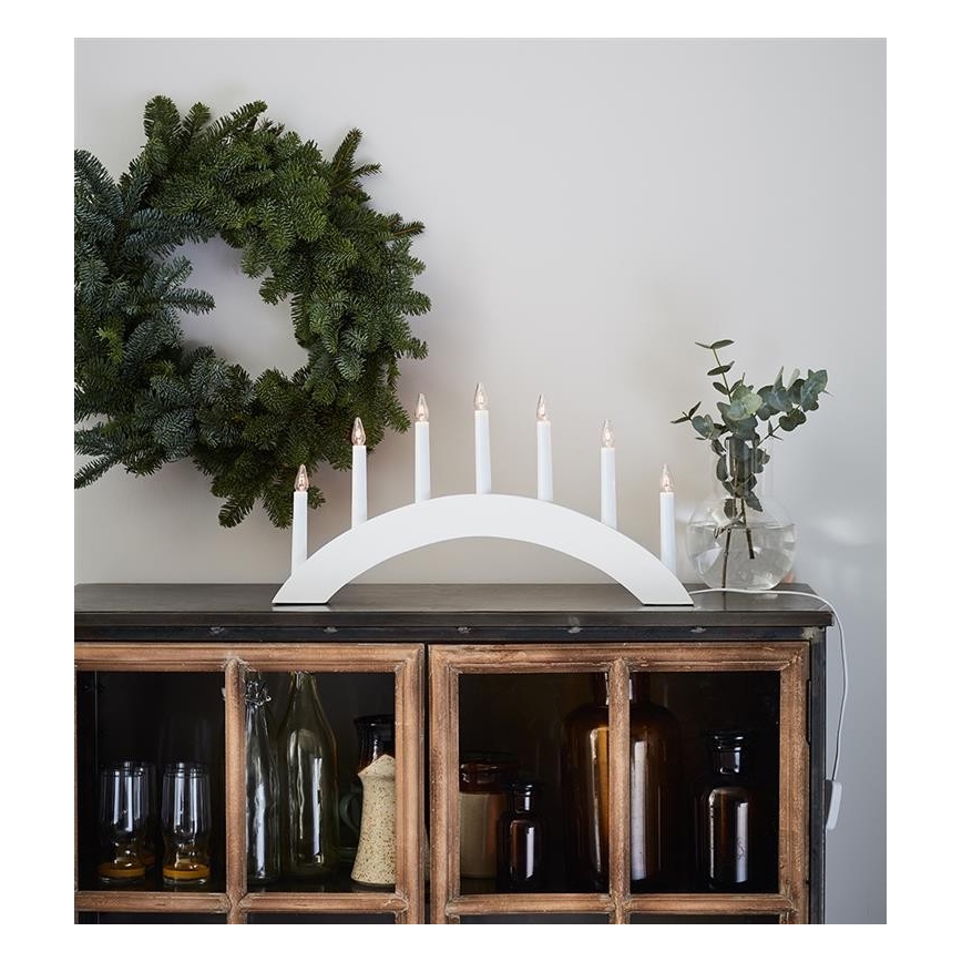 Markslöjd 704830 - Joulukynttilänjalka ATLE 7xE10/3W/230V valkoinen